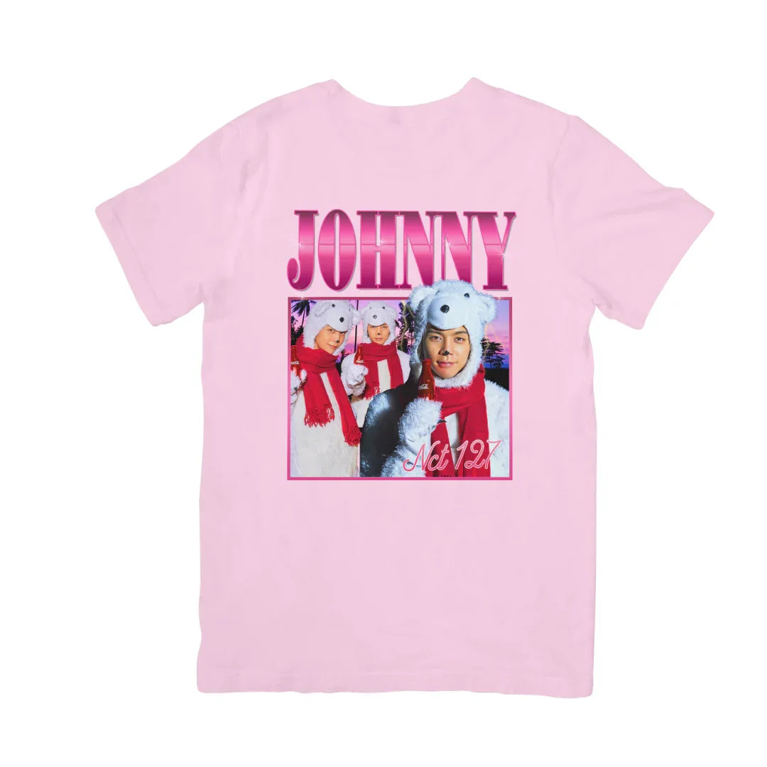 Camiseta Básica NCT 127 Johnny Graphic - rosa bebê