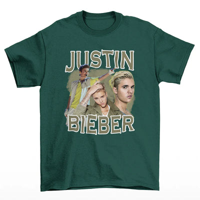 Camiseta Básica Justin Bieber Aesthetic Graphic Verde