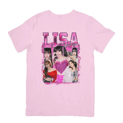 Camiseta Básica Blackpink Lisa Graphic - rosa bebê
