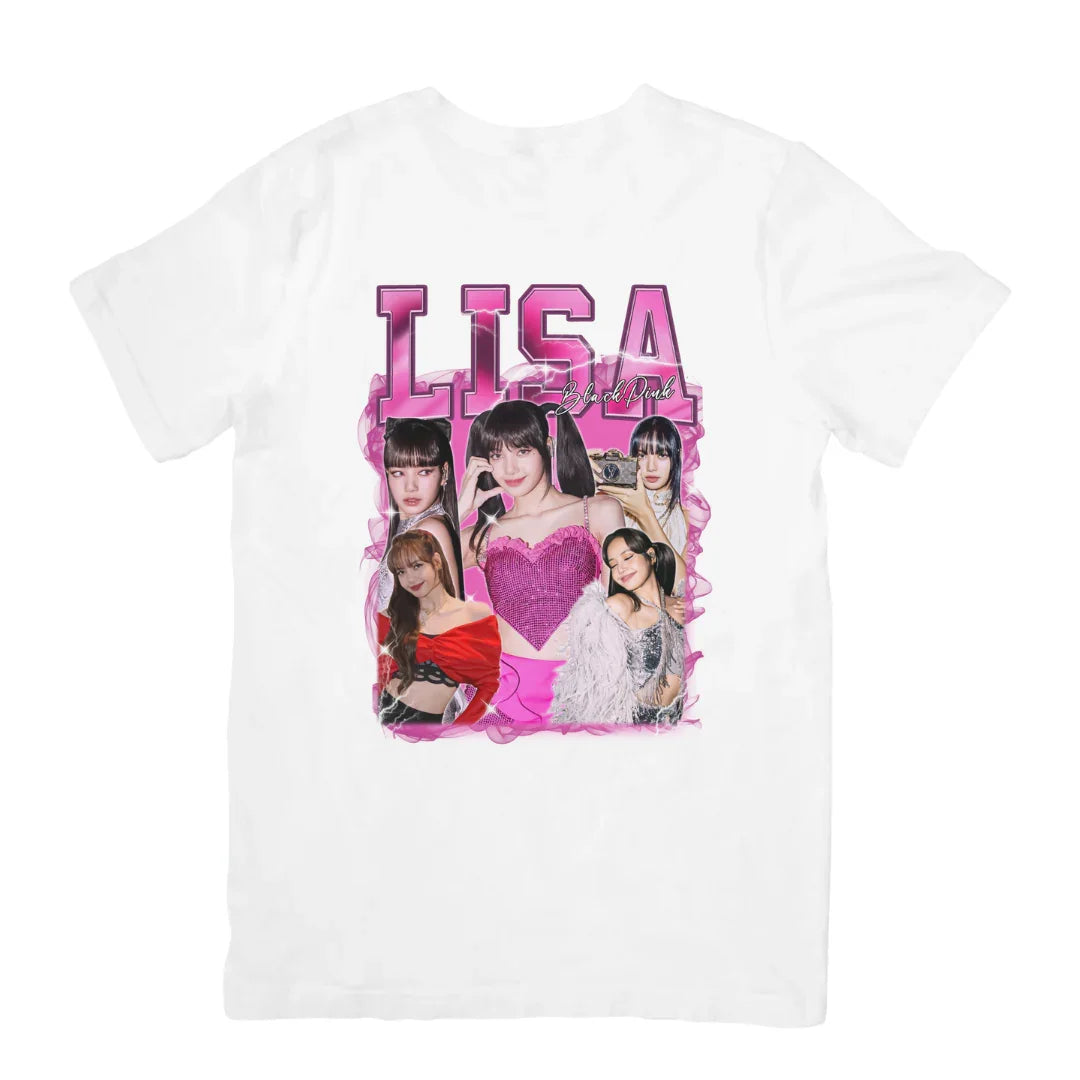 Camiseta Básica Blackpink Lisa Graphic - branco