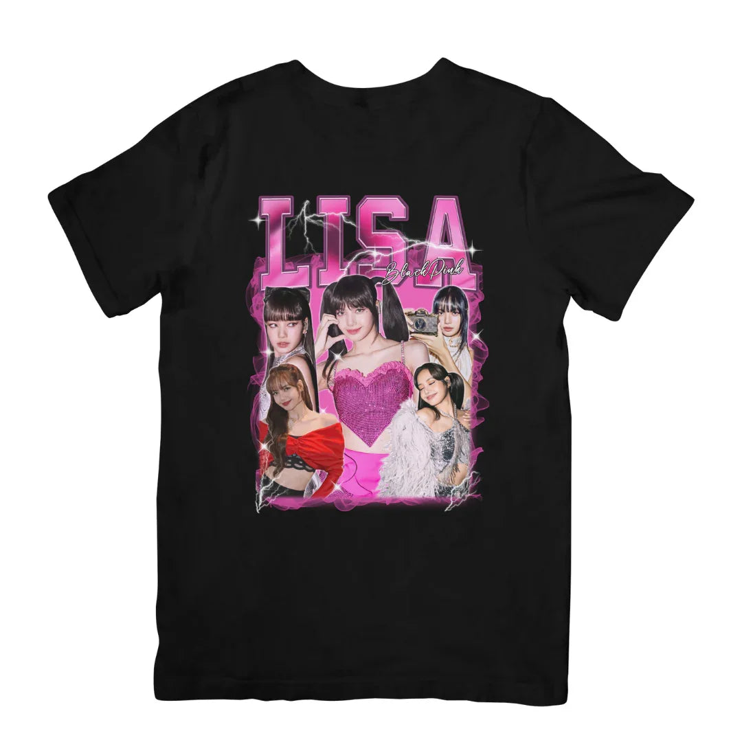 Camiseta Básica Blackpink Lisa Graphic - preto