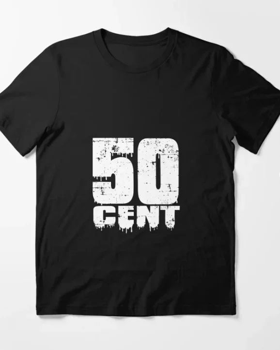 Camiseta Básica 50 Cent Logo-PRETO