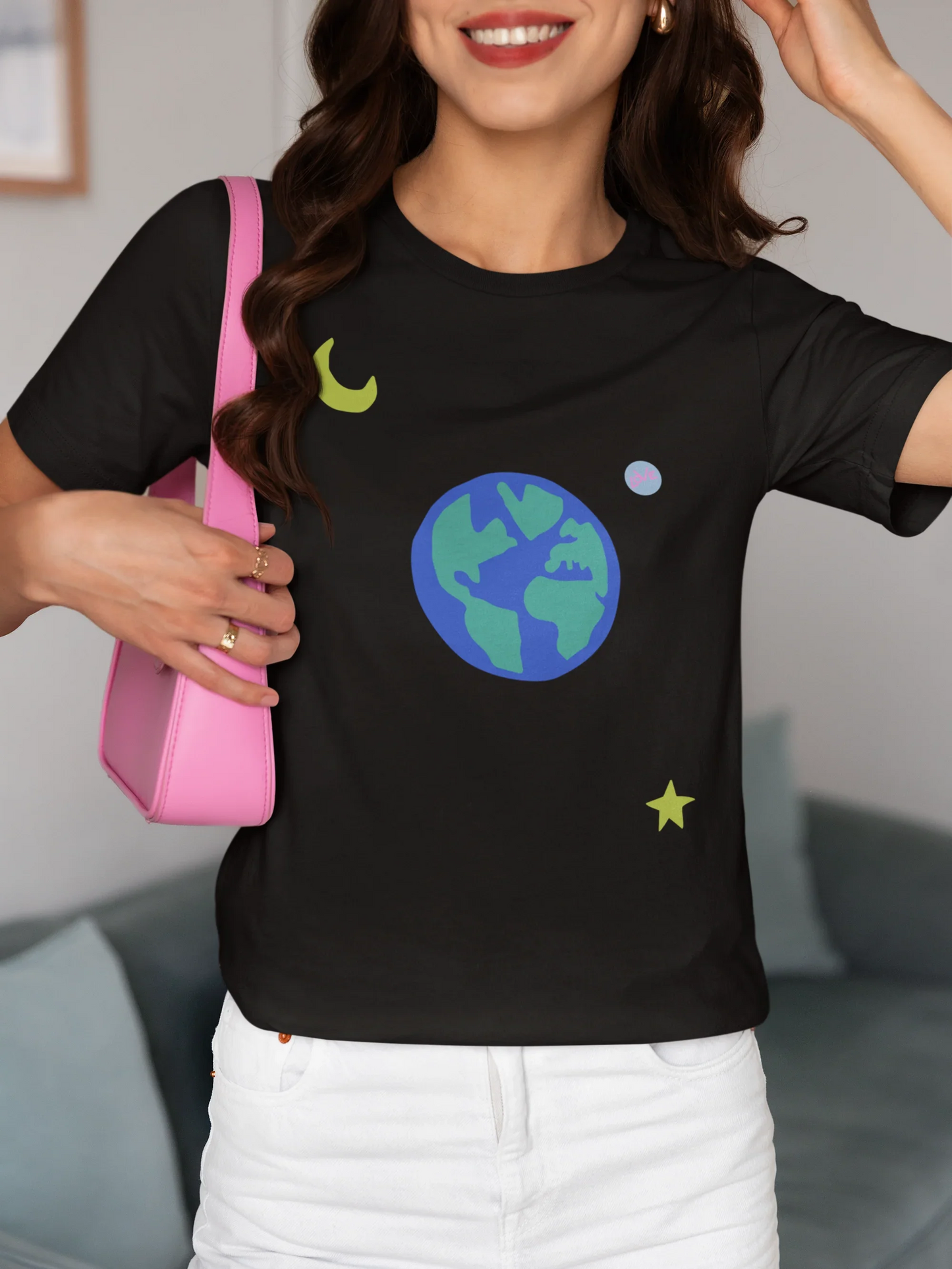 Camiseta Básica Coldplay Love Moon Star-PRETO