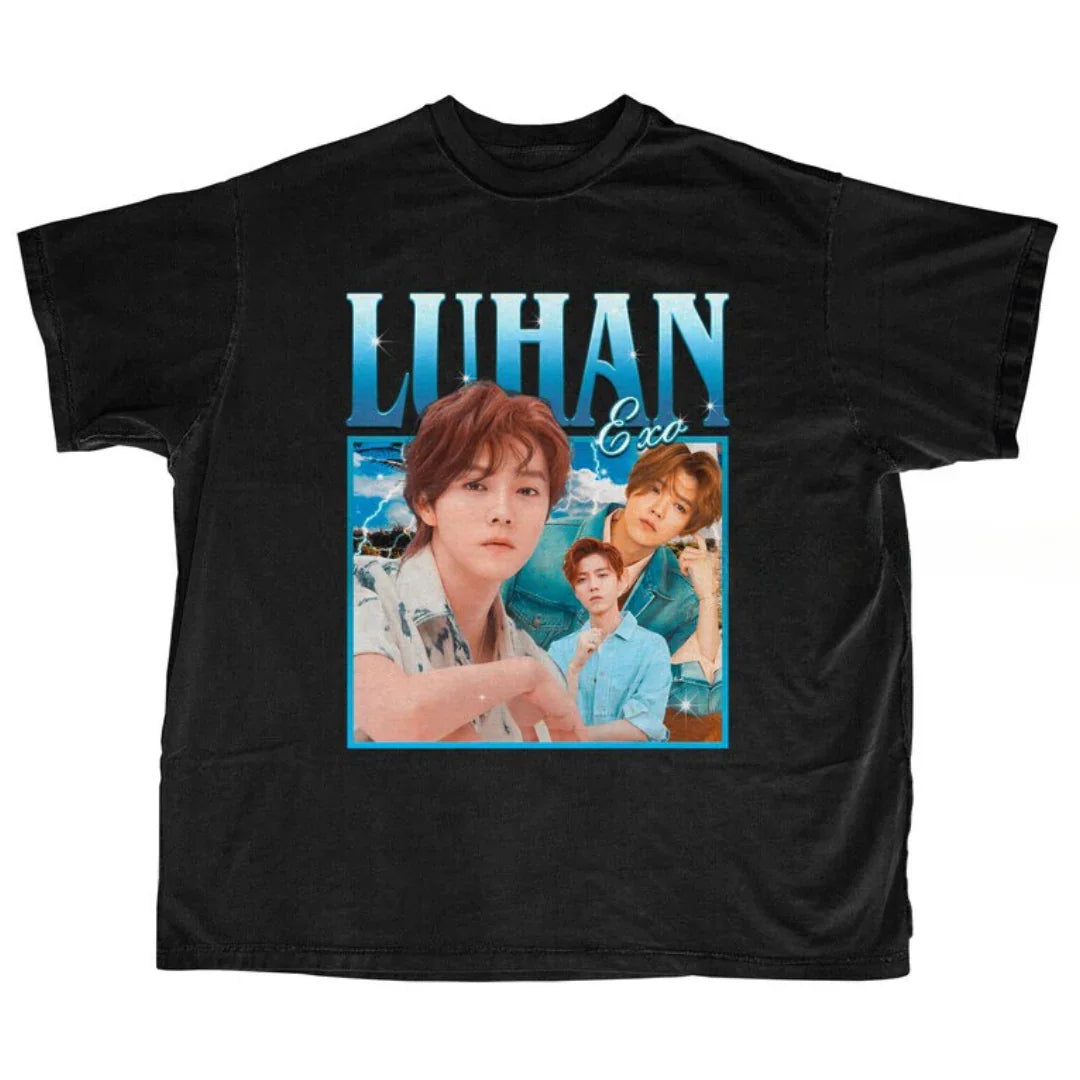 Camiseta Básica Exo Luhan Graphic - preto