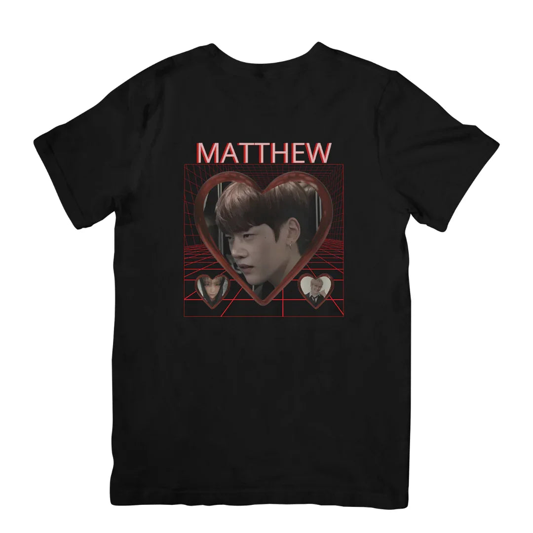 Camiseta Básica Zerobaseone Matthew Lover-PRETO
