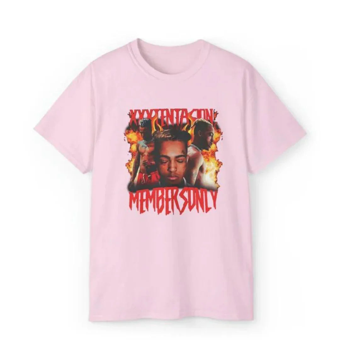 Camiseta Básica Xxxtentacion Members Only-ROSA BEBE