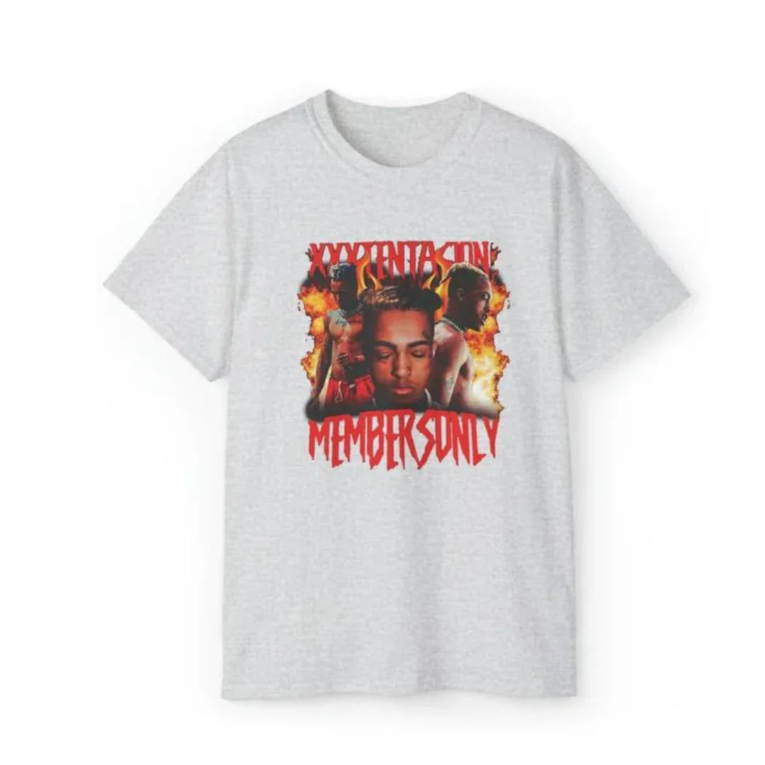 Camiseta Básica Xxxtentacion Members Only-CINZA