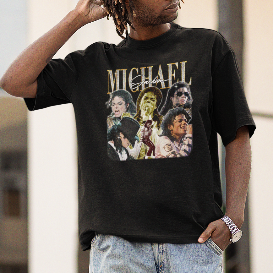 Camiseta Básica Michael Jackson Vintage Retro