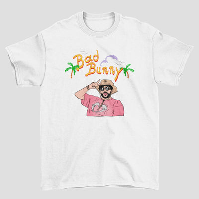 Camiseta Básica Bad Bunny Cartoon