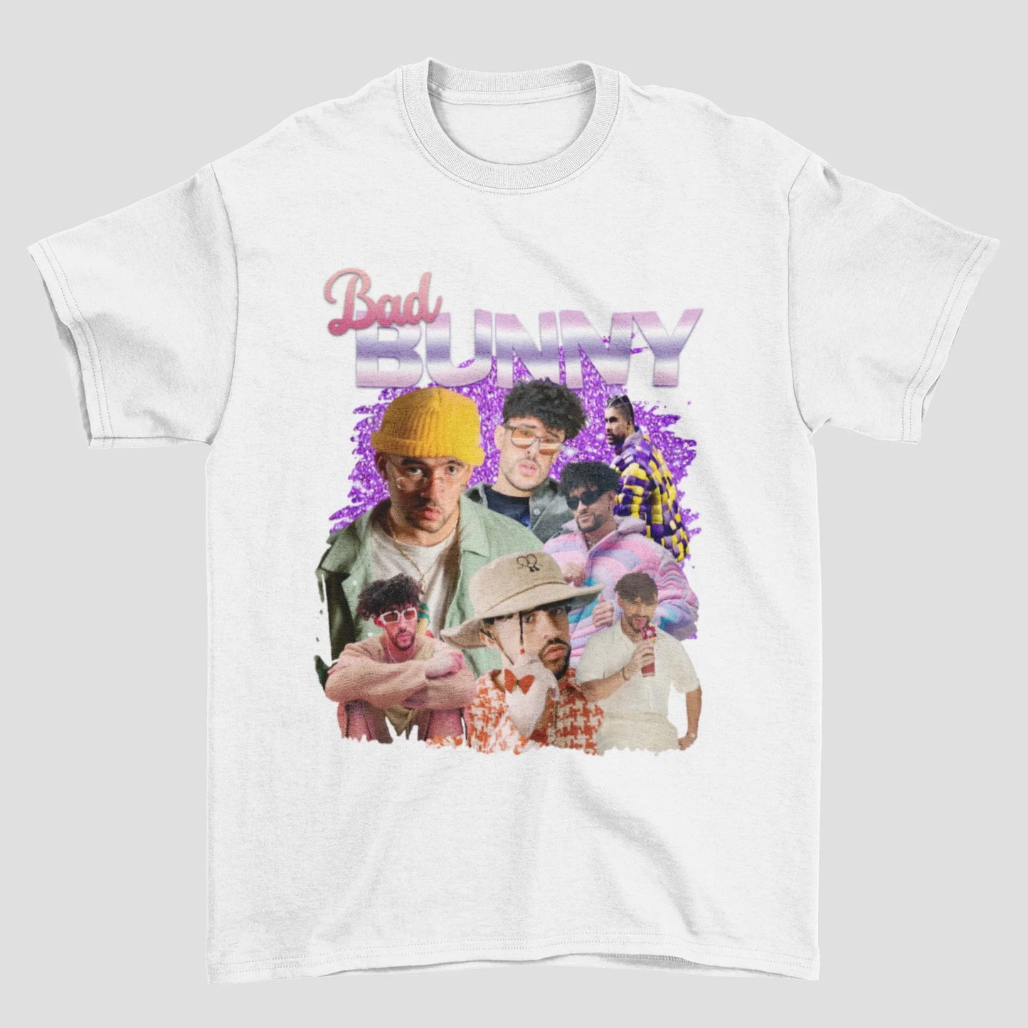 Camiseta Básica Bad Bunny Faces