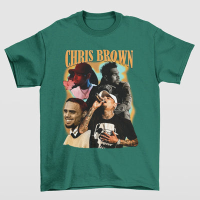 Camiseta Básica Chris Brown Graphic- VERDE