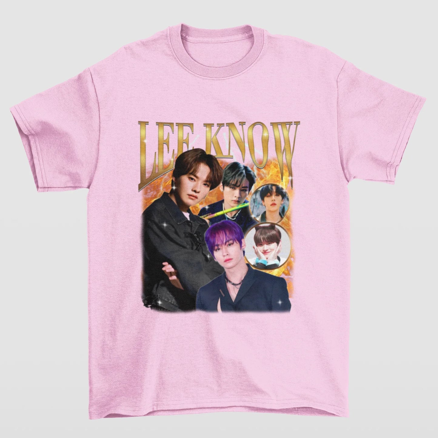 Camiseta Básica Stray Kids Lee Know Retro