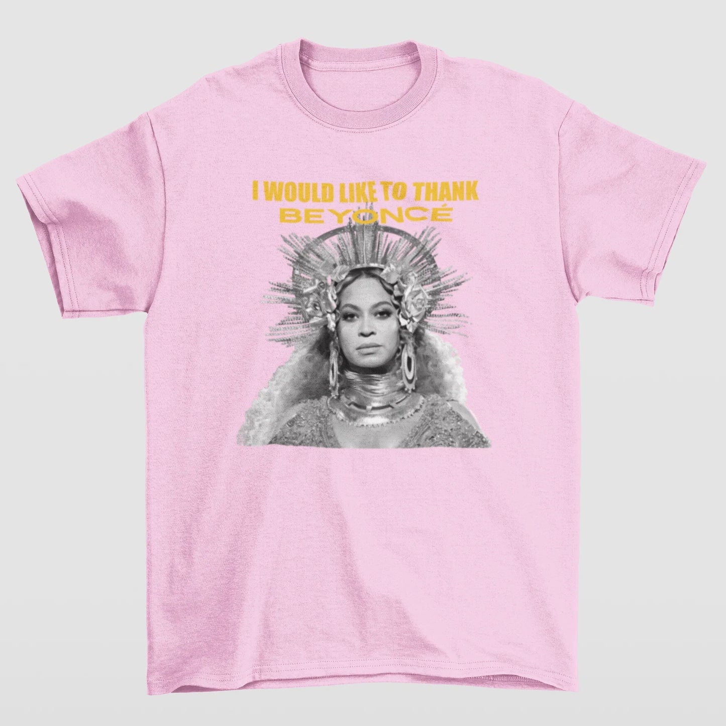 Camiseta Básica Beyoncé I Would Like To Thank - rosa bebe
