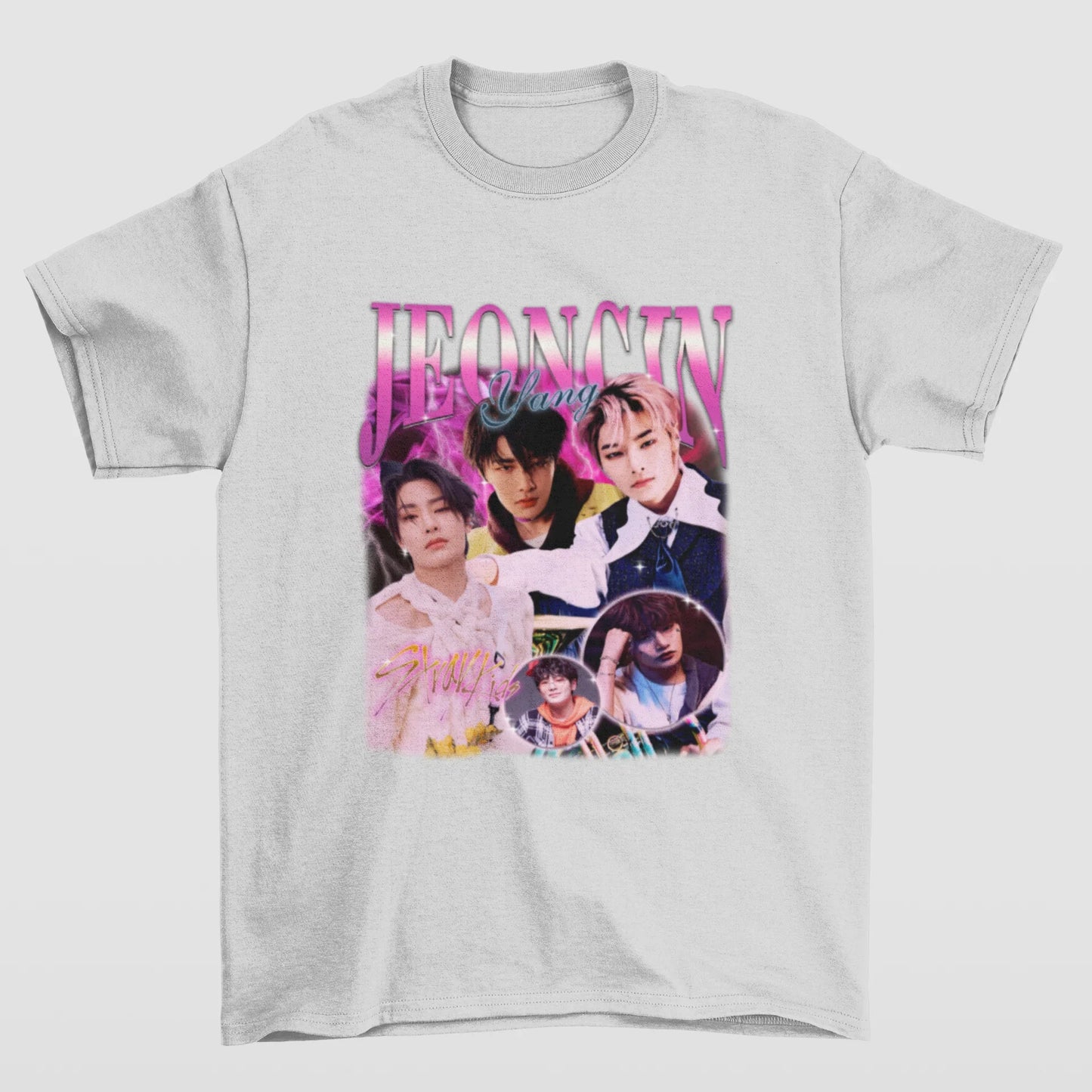 Camiseta Básica Stray Kids Jeongin Retro
