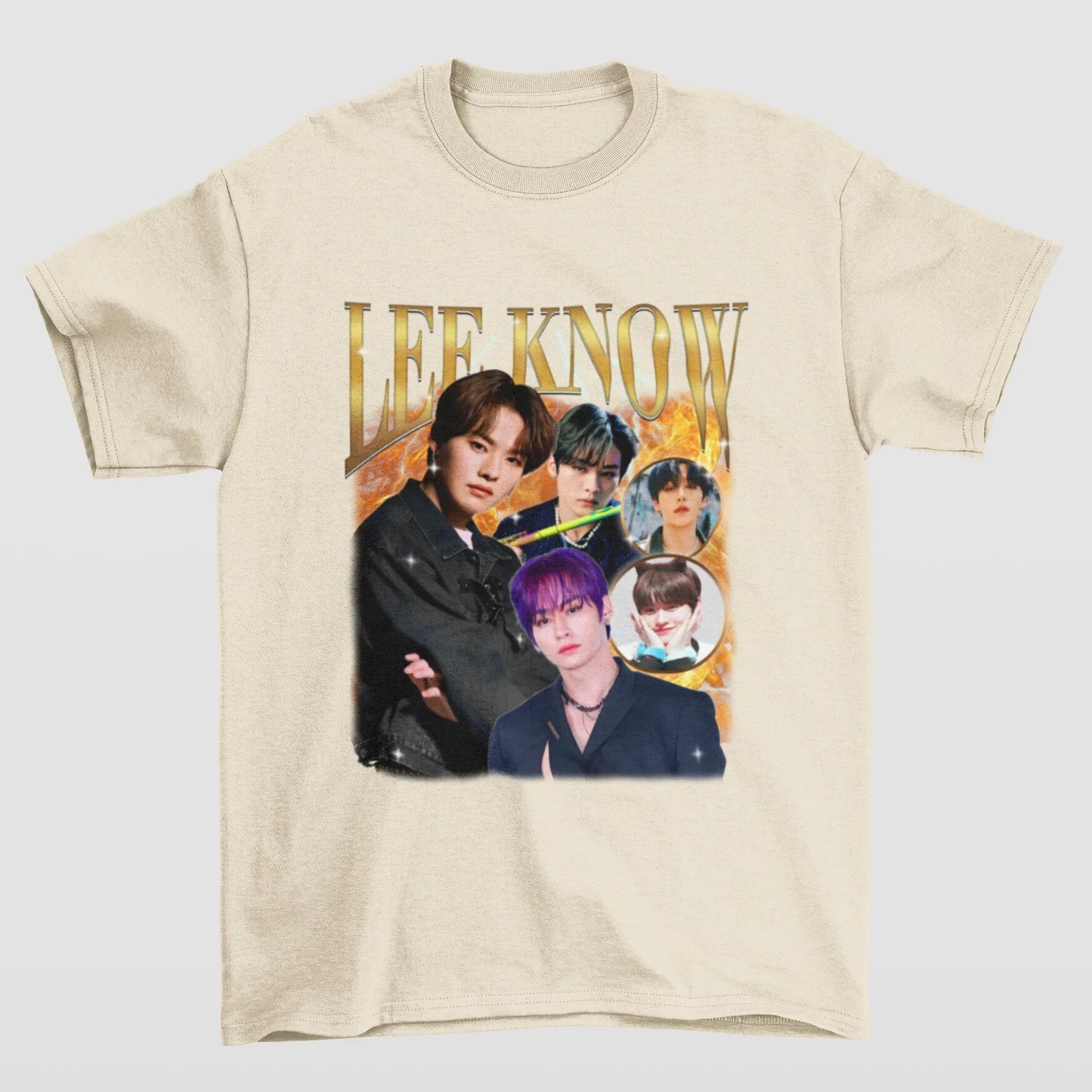 Camiseta Básica Stray Kids Lee Know Retro