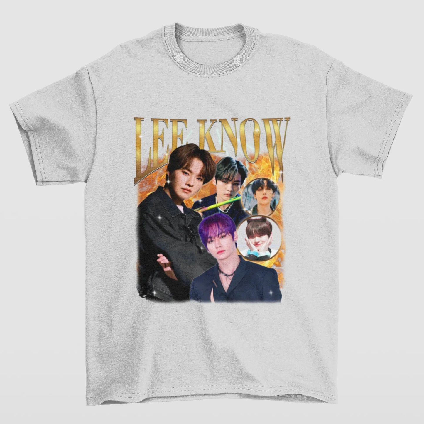 Camiseta Básica Stray Kids Lee Know Retro