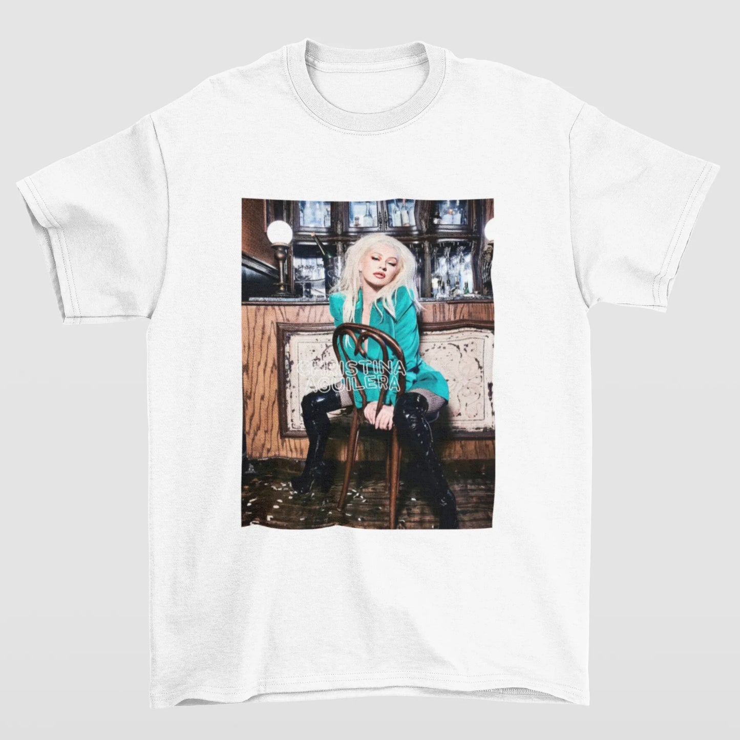 Camiseta Básica Christina Aguilera Pop- branco