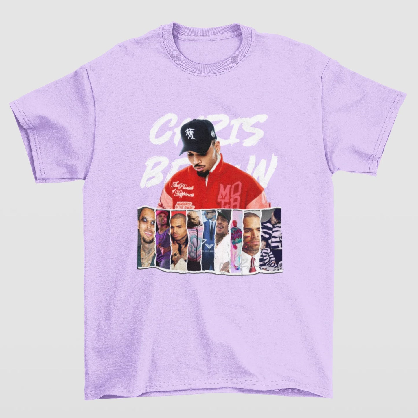 Camiseta Básica Chris Brown Collab Photos- lilás