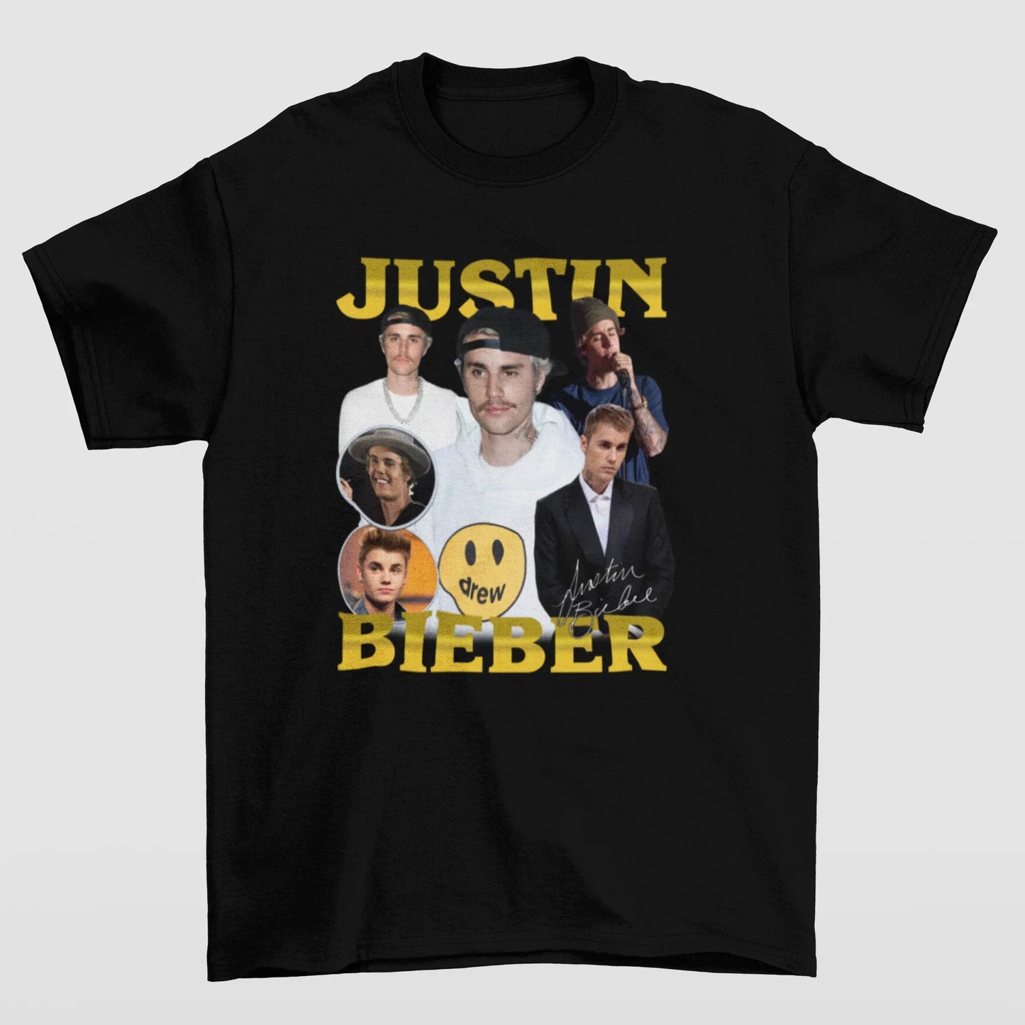 Camiseta Básica Justin Bieber Inspired Retro