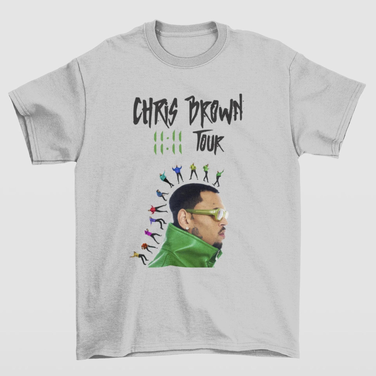 Camiseta Básica Chris Brown 11:11 Tour- CINZA