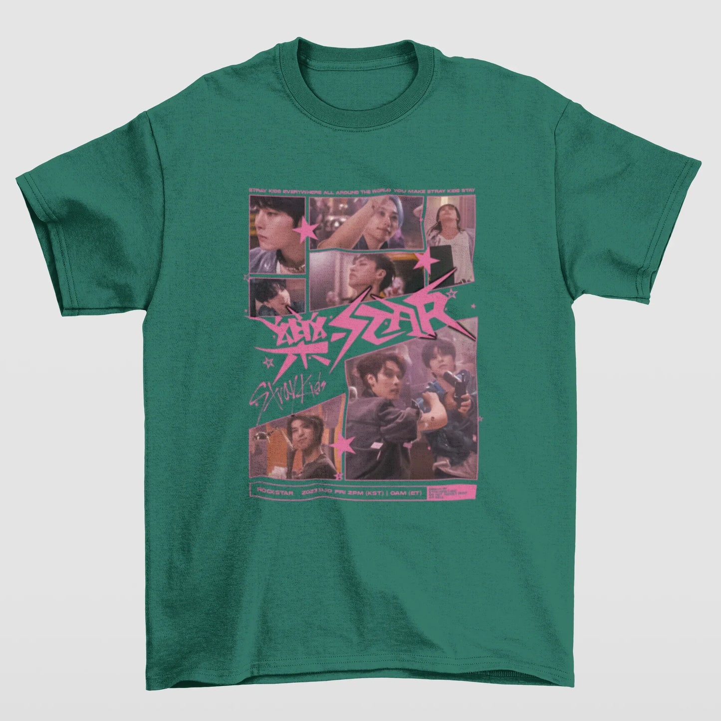 Camiseta Básica Stray Kids Everywhere All Around The World