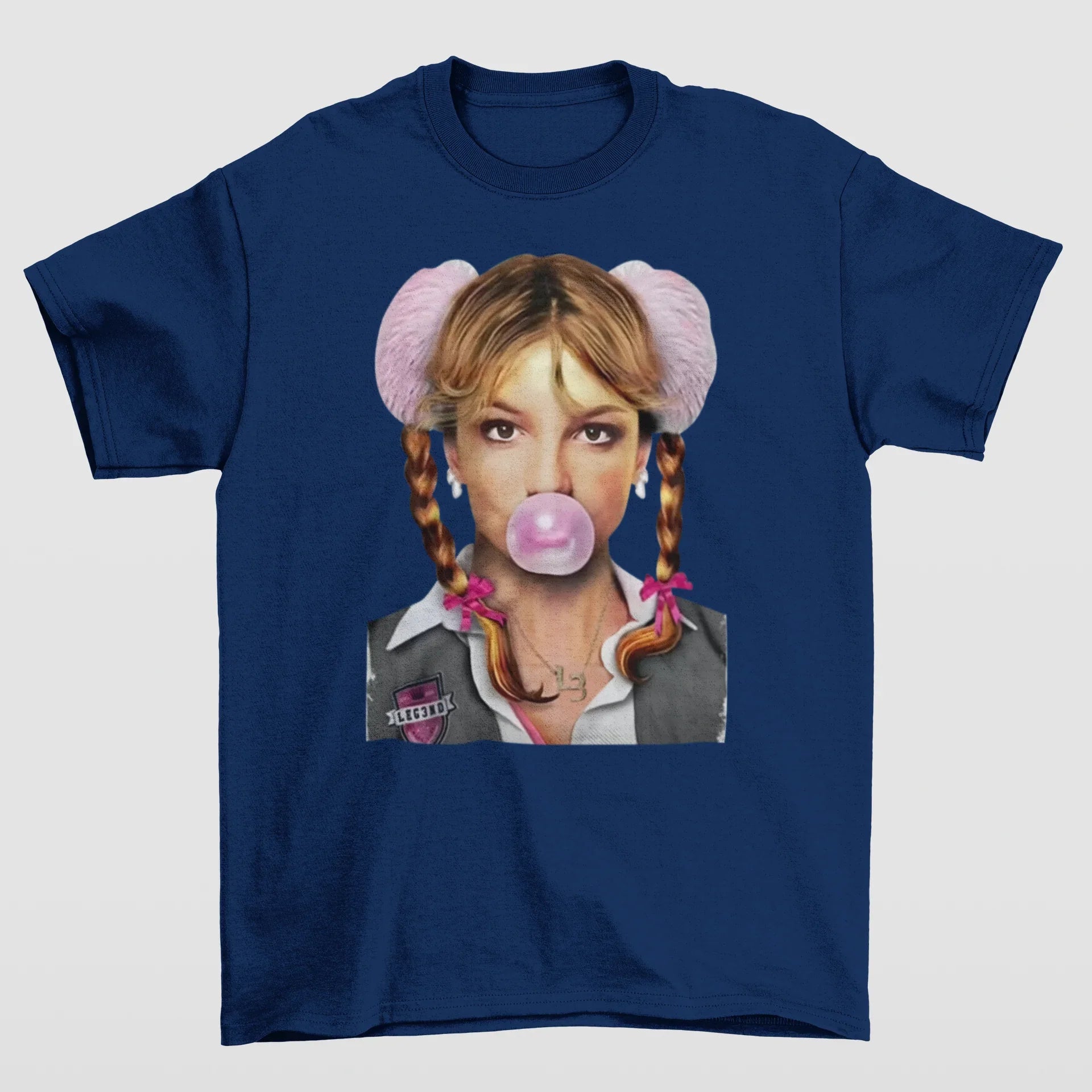 Camiseta Básica Britney Spears Bubble- azul-marinho