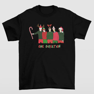 Camiseta Básica One Direction Christmas- preto