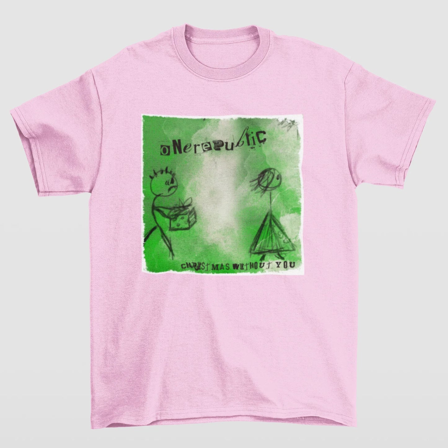 Camiseta Básica OneRepublic Christmas Without You- rosa bebe