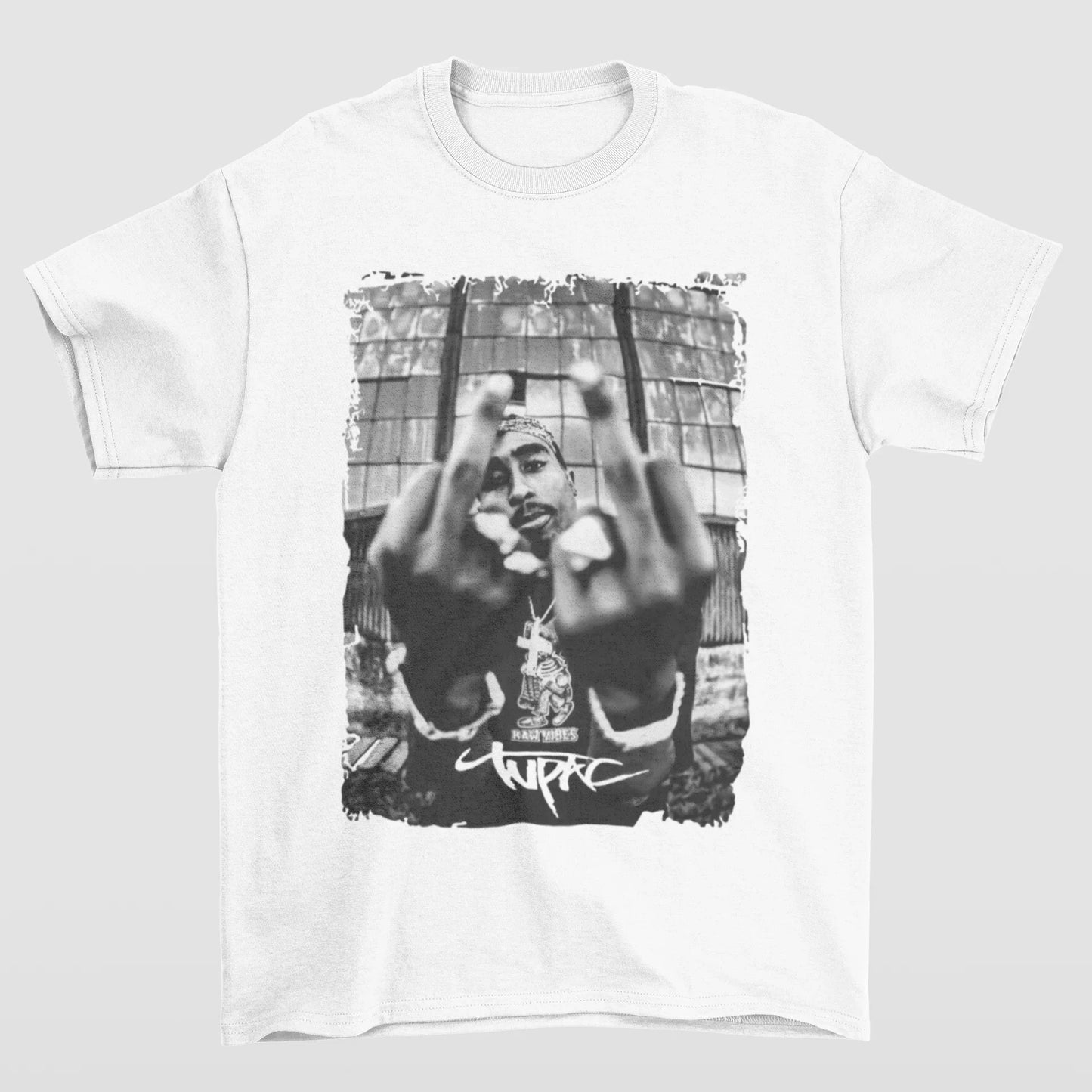 Camiseta Básica Tupac Aesthetic- branco
