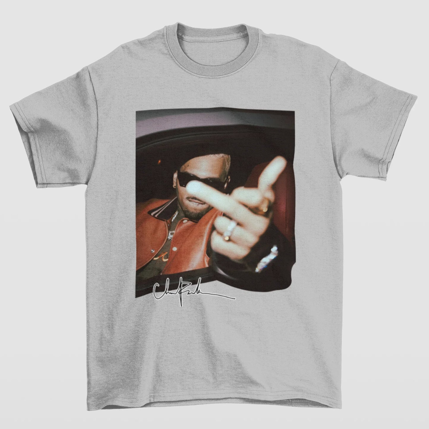 Camiseta Básica Chris Brown 11:11 Graphic- cinza