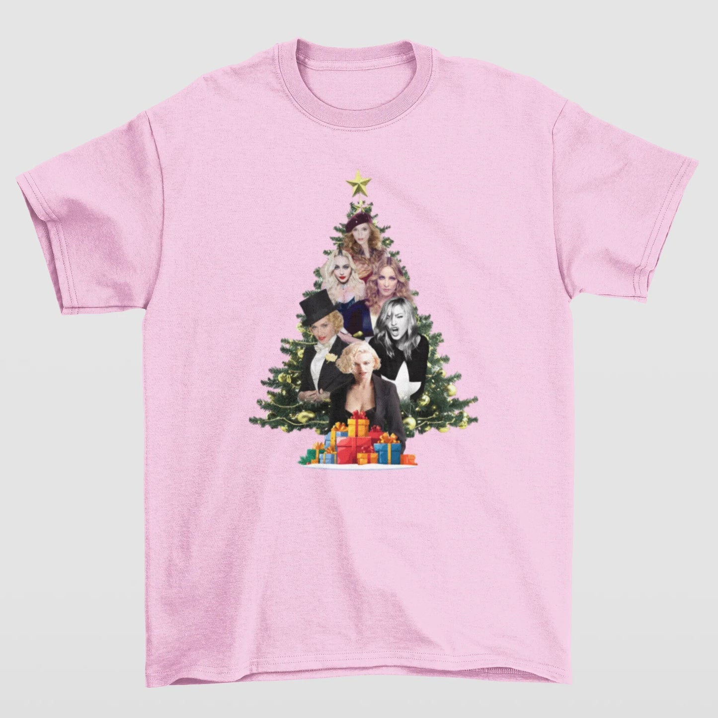 Camiseta Básica Christmas Madonna- ROSA BEBE