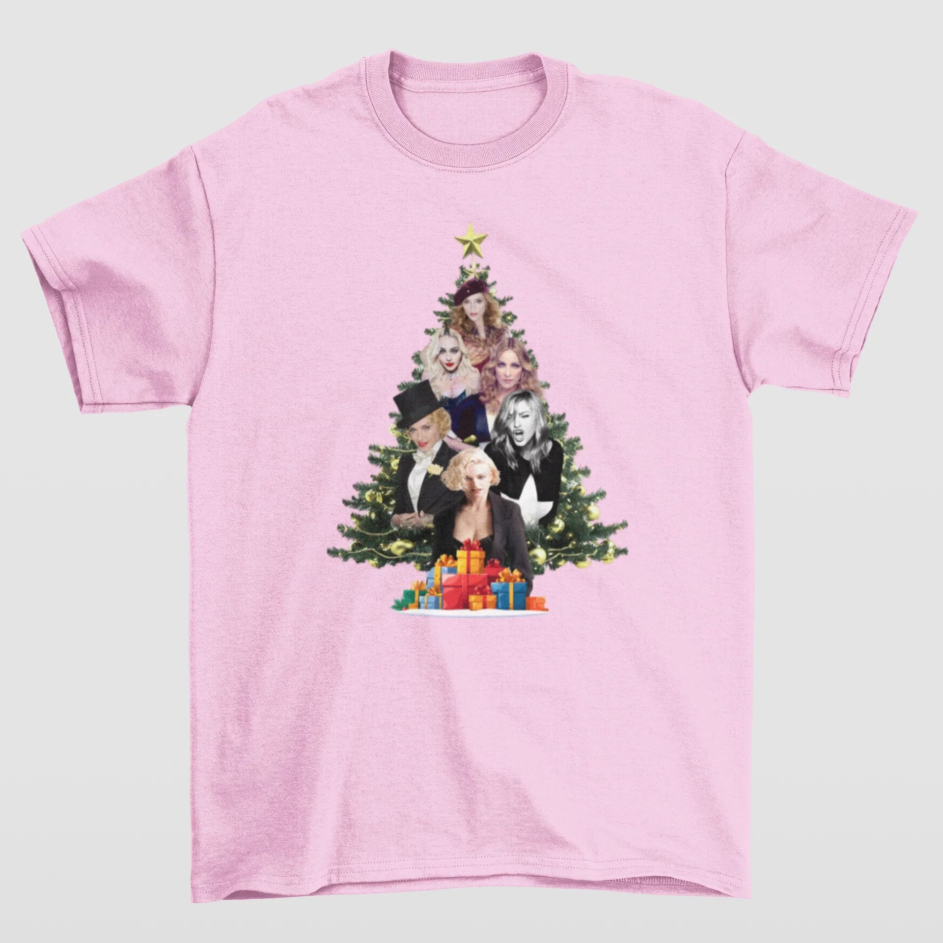 Camiseta Básica Christmas Madonna- ROSA BEBE