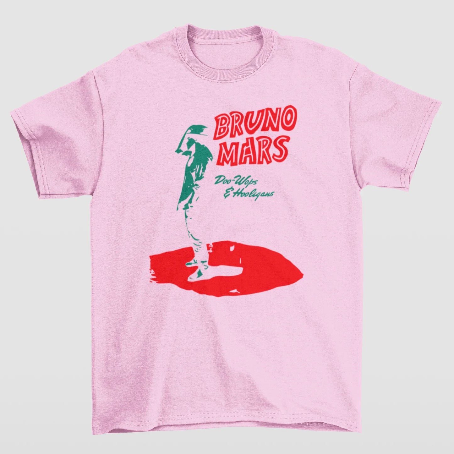 Camiseta Básica Bruno Mars Doo-Woops- ROSA BEBE
