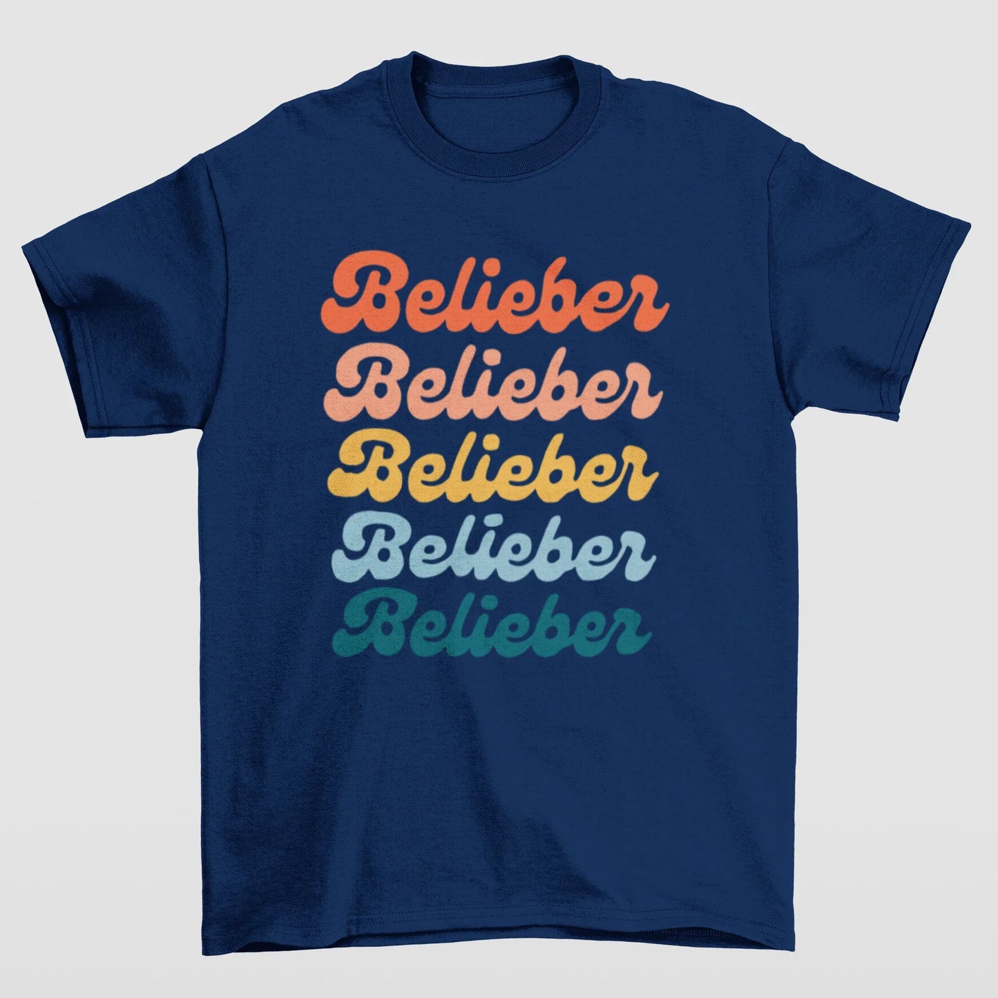 Camiseta Básica Justin Bieber Belieber- azul-marinho