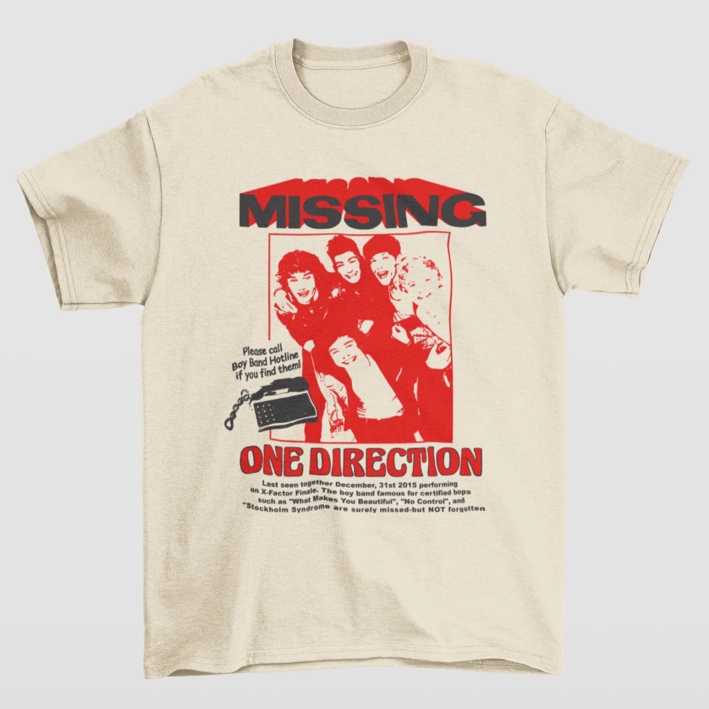 Camiseta Básica One Direction Missing- PÉROLA