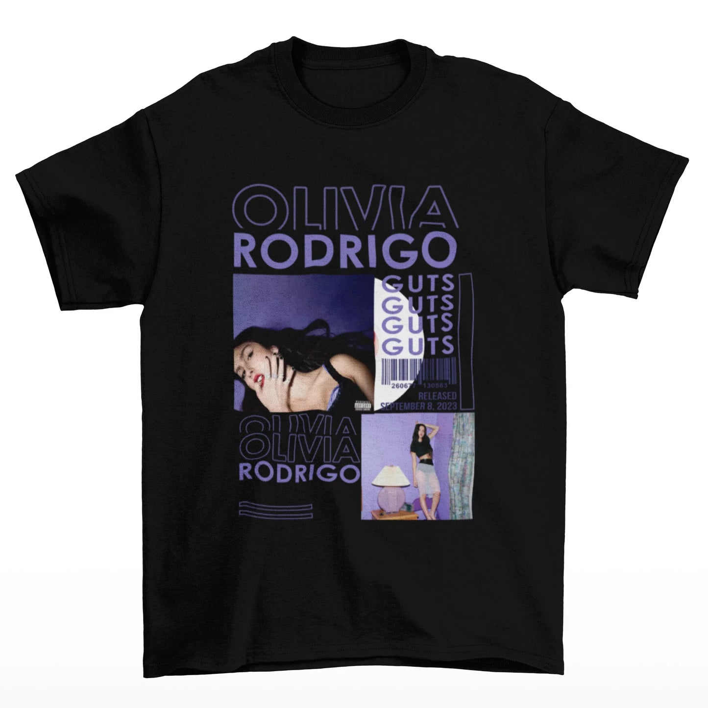 Camiseta Básica Olivia Rodrigo Guts- preto