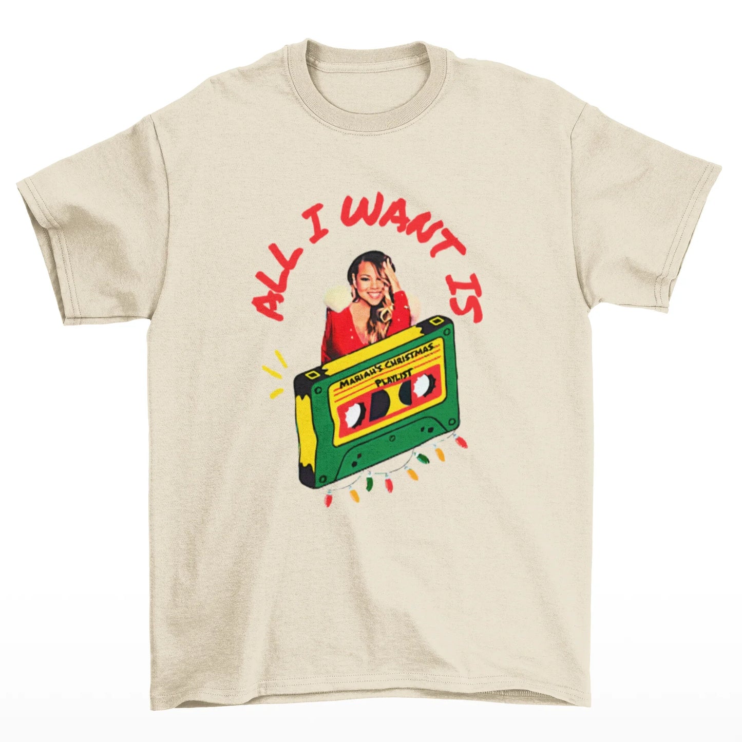 Camiseta Básica Christmas All I Want Is Mariah Carey- PÉROLA