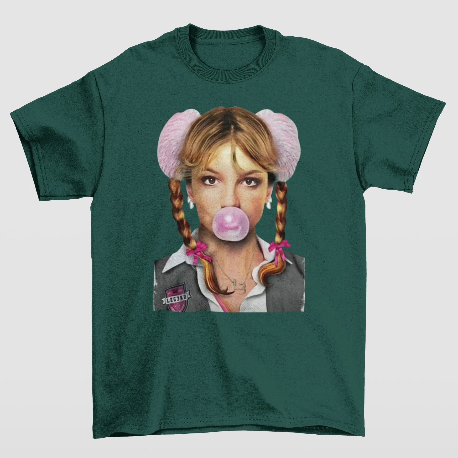Camiseta Básica Britney Spears Bubble- verde