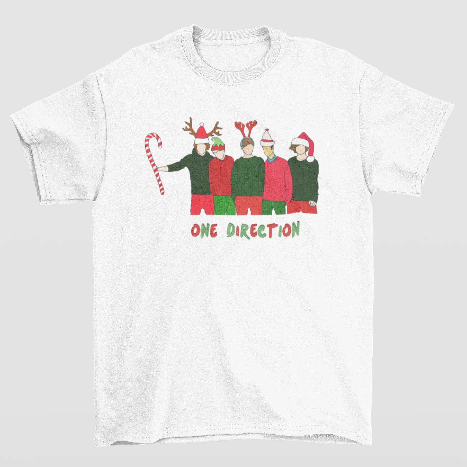 Camiseta Básica One Direction Christmas- branco