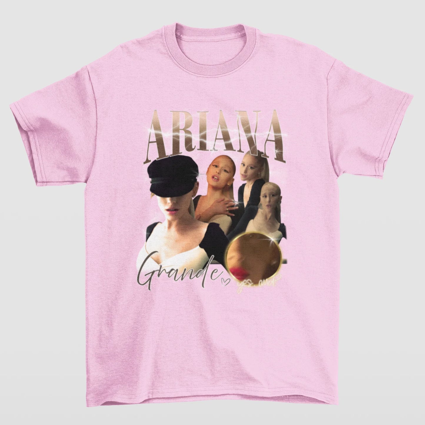 Camiseta Básica Ariana Grande Graphic 2024- rosa bebe