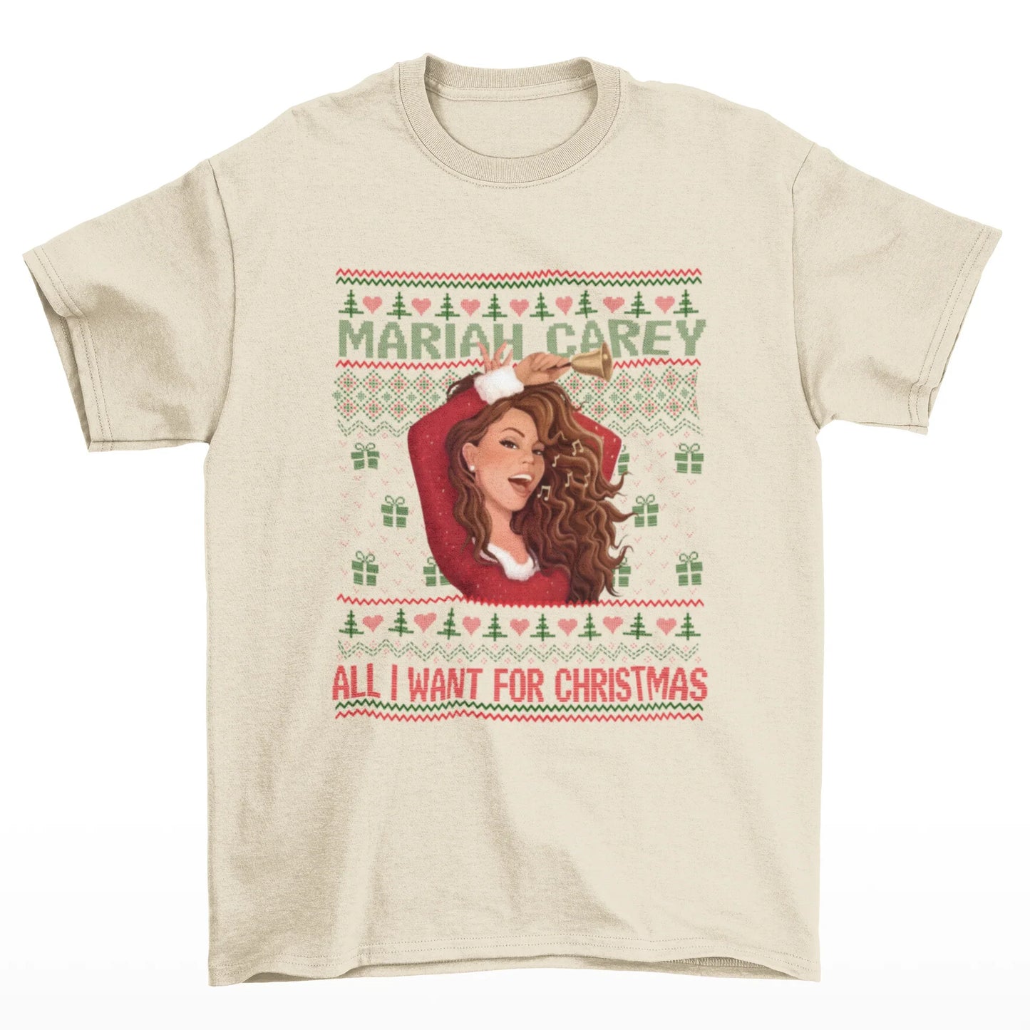 Camiseta Básica Christmas All I Want For Christmas Mariah Carey- pérola