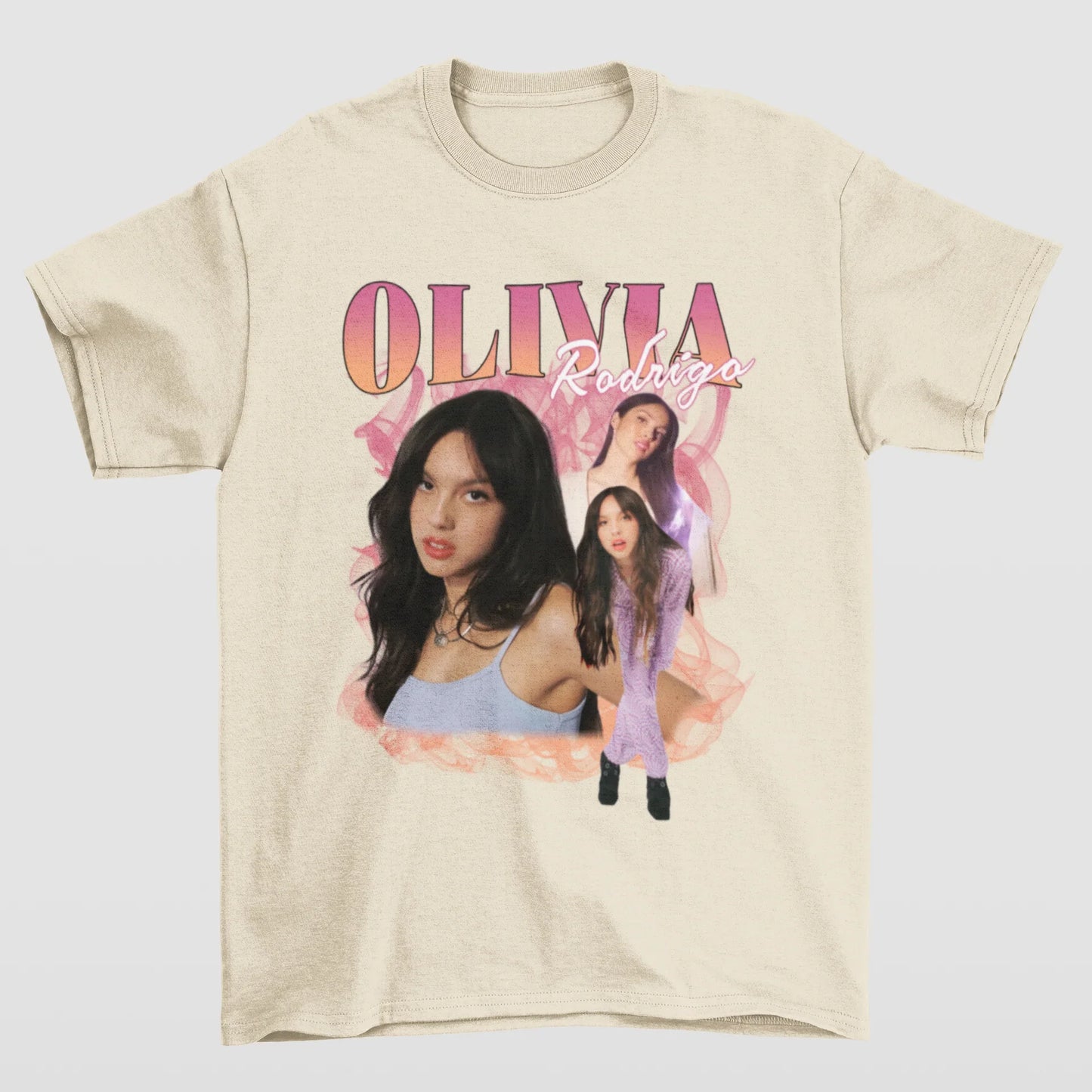 Camiseta Básica Olivia Rodrigo Casual- pérola