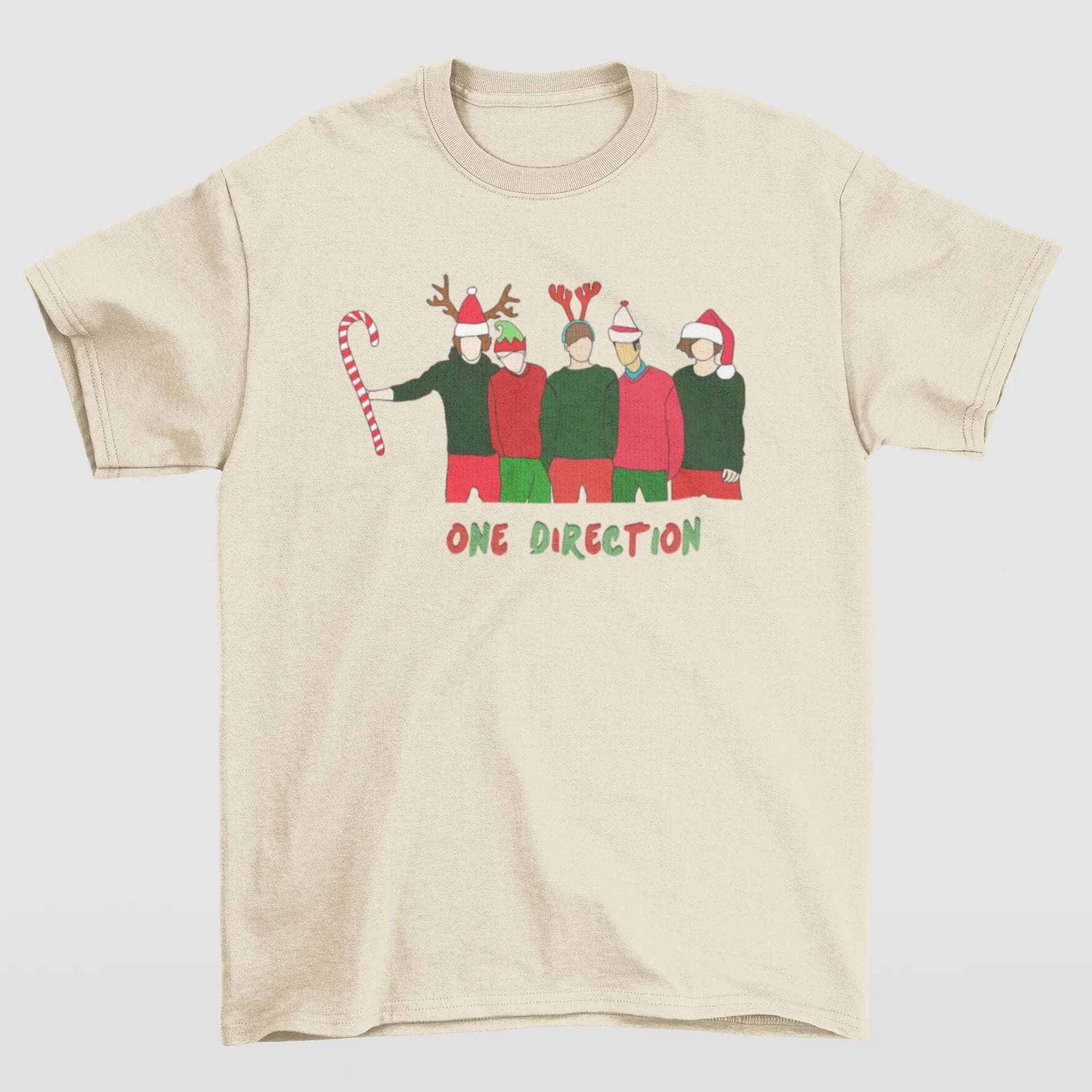 Camiseta Básica One Direction Christmas- pérola
