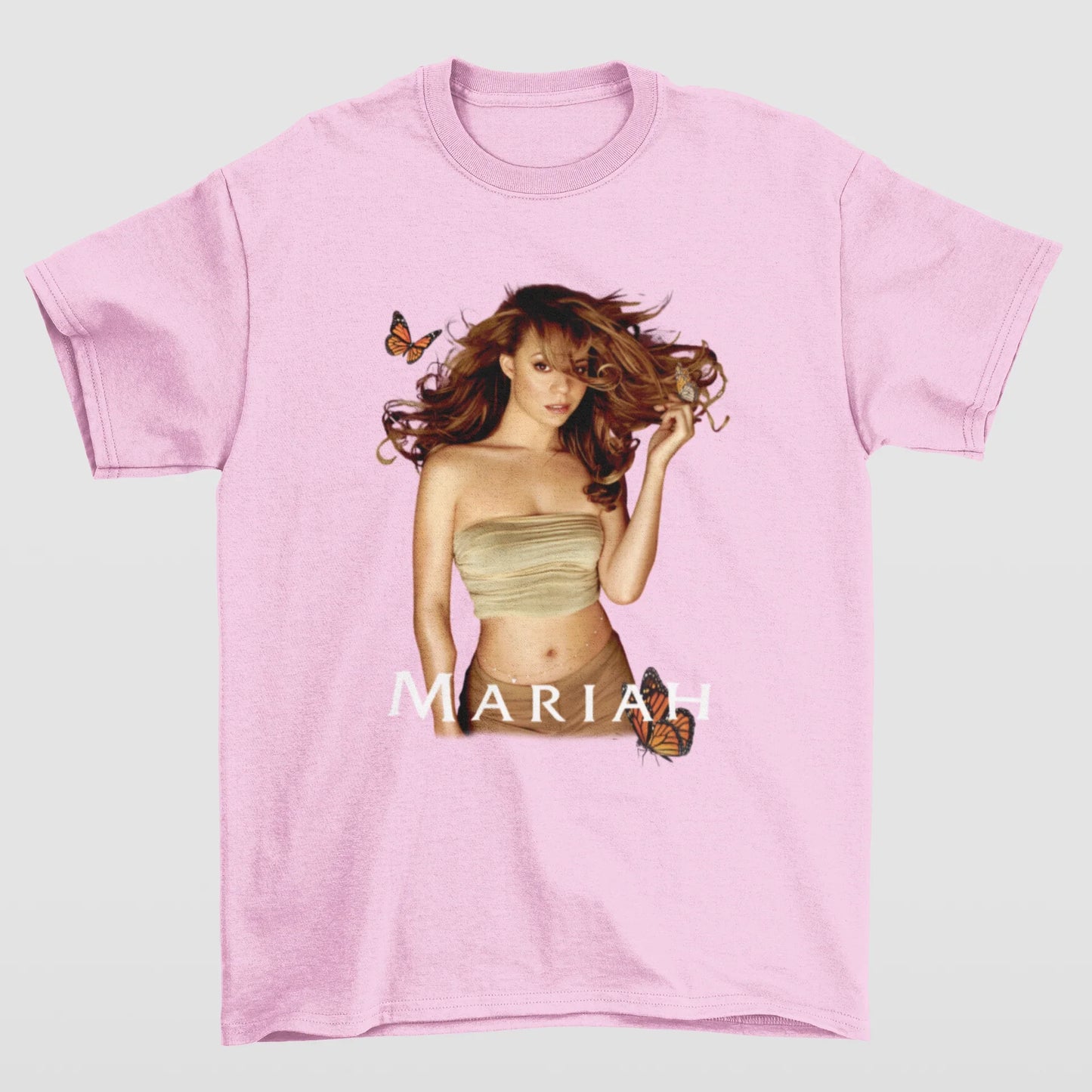 Camiseta Básica Mariah Carey Butterfly- ROSA BEBE