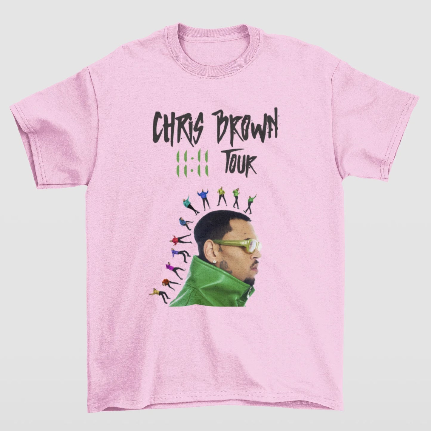 Camiseta Básica Chris Brown 11:11 Tour- ROSA BEBE