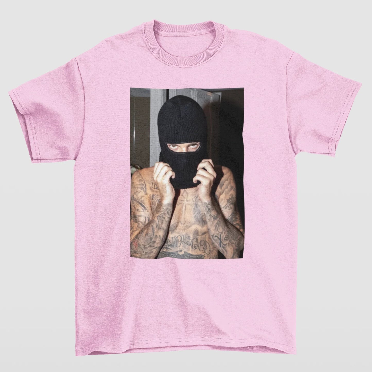 Camiseta Básica Justin Bieber Bad Boy Rosa Bebê