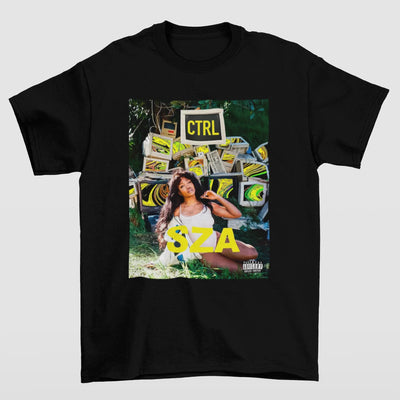 Camiseta Básica SZA Cantora Ctrl- preto