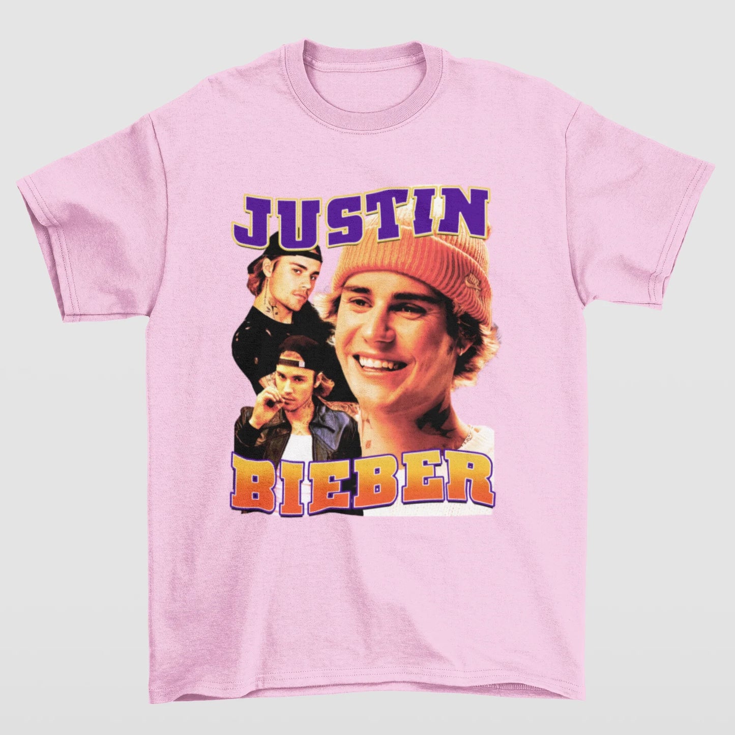 Camiseta Básica Justin Bieber 90's- rosa bebe
