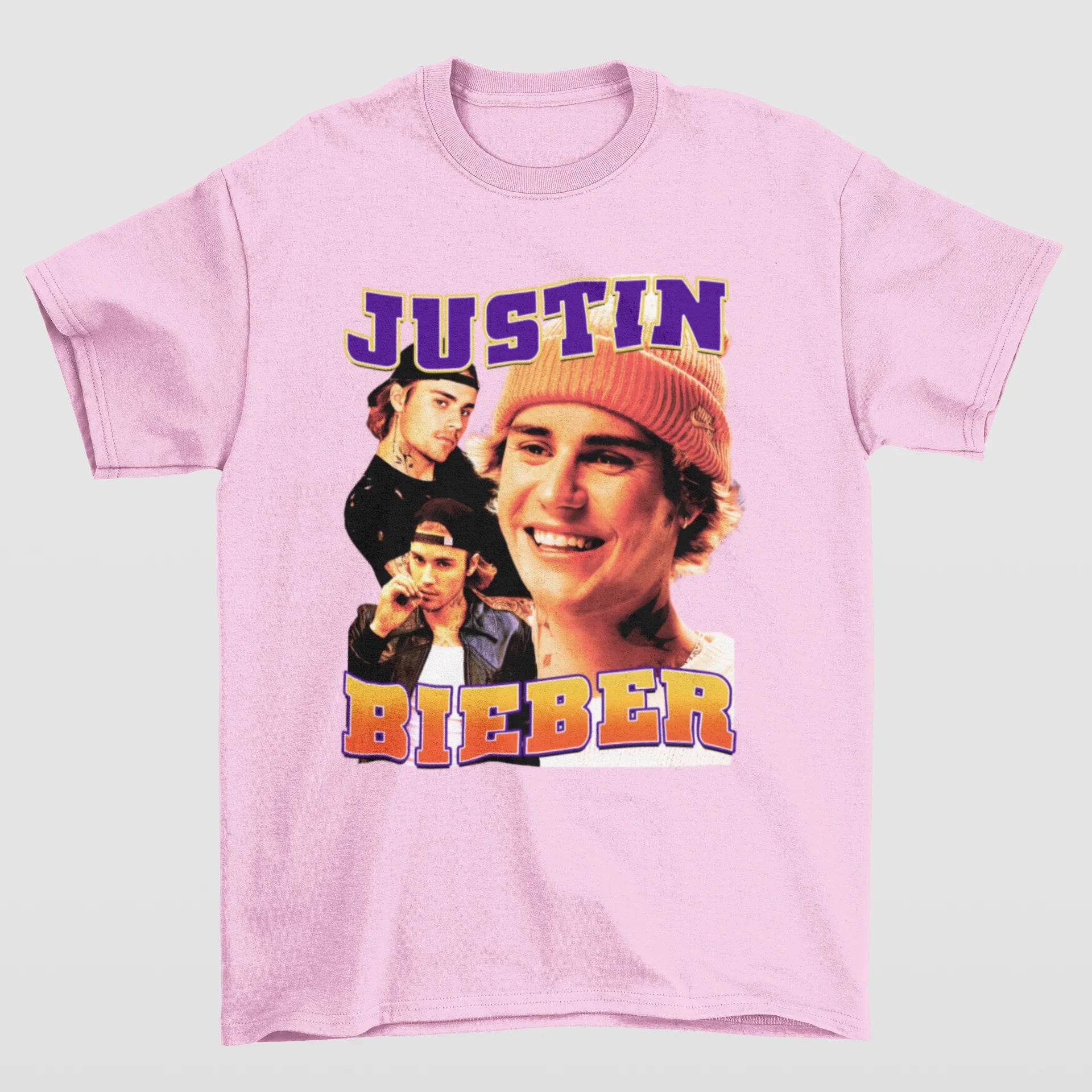 Camiseta Básica Justin Bieber 90's- rosa bebe