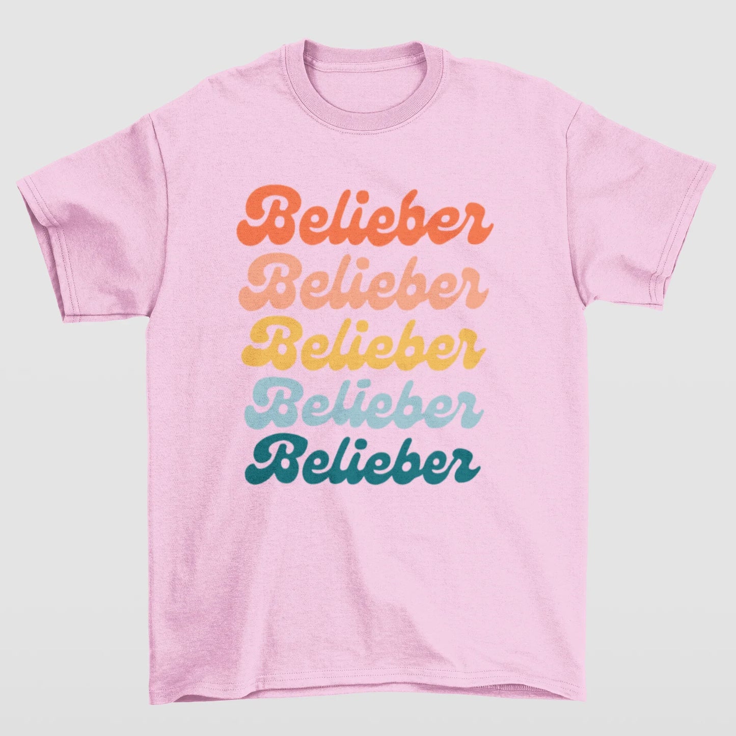 Camiseta Básica Justin Bieber Belieber- rosa bebe